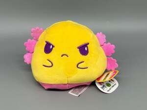 New TeeTurtle The Original Reversible 4" Axolotl Pink Yellow Plushie Happy Angry